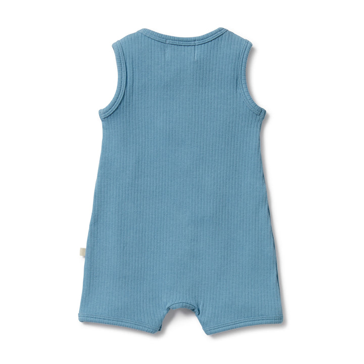 Wilson and Frenchy Sky Blue Organic Rib Growsuit