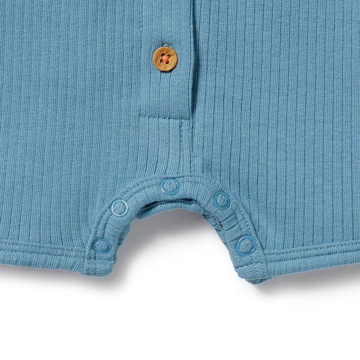 Wilson and Frenchy Sky Blue Organic Rib Growsuit