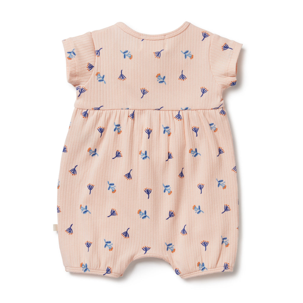 Wilson and Frenchy Little Flower Organic Rib Playsuit