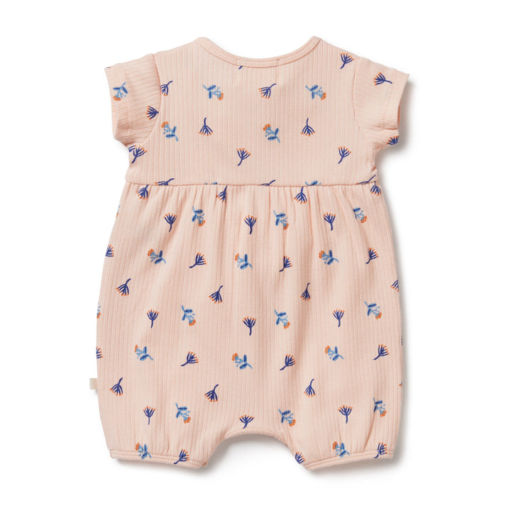 Wilson and Frenchy Little Flower Organic Rib Playsuit