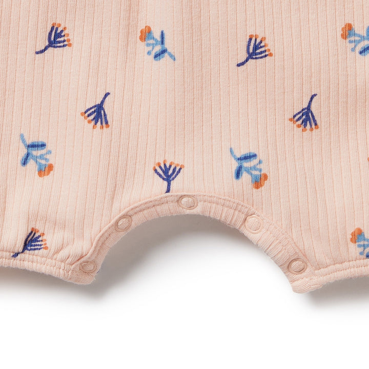 Wilson and Frenchy Little Flower Organic Rib Playsuit