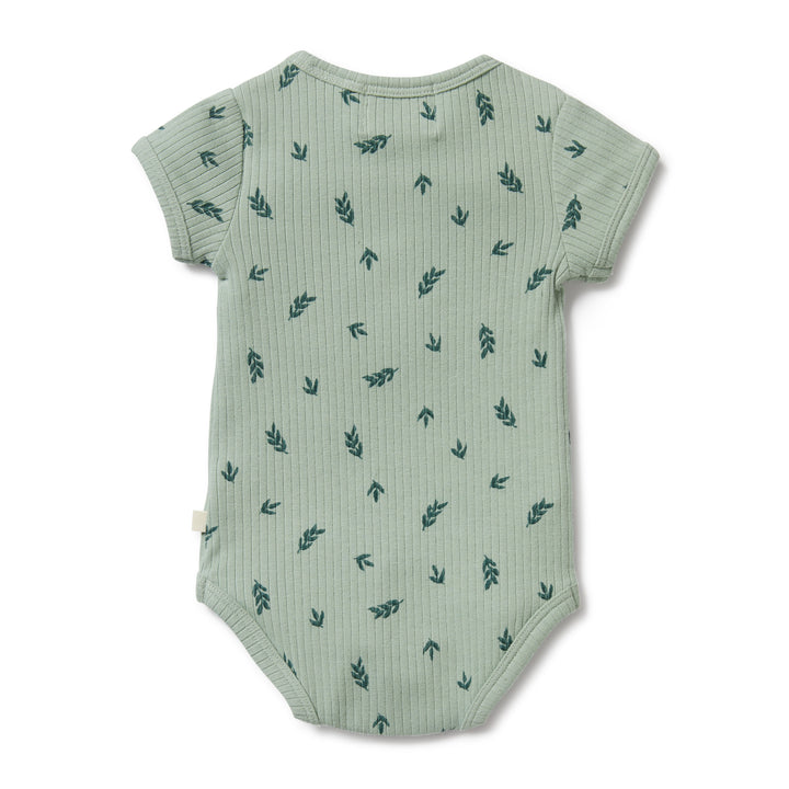 Wilson and Frenchy Falling Leaf Organic Rib Henley Bodysuit