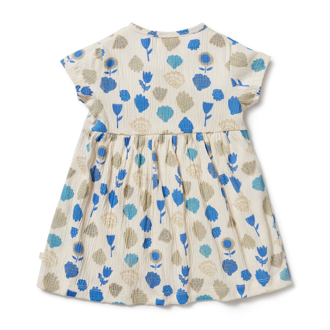 Wilson and Frenchy Ocean Breeze Crinkle Button Dress