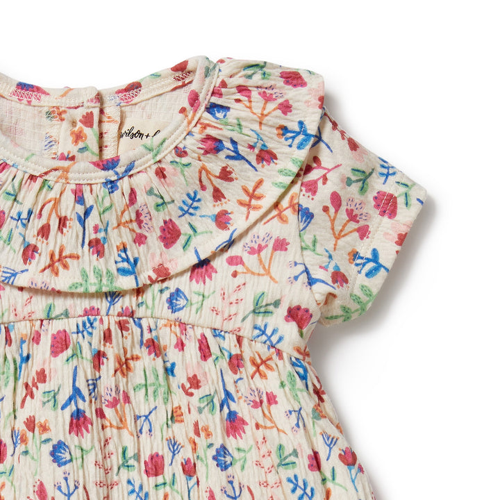 Wilson and Frenchy Tropical Garden Crinkle Ruffle Dress