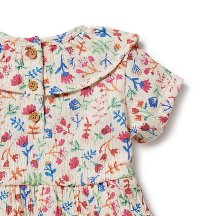 Wilson and Frenchy Tropical Garden Crinkle Ruffle Dress