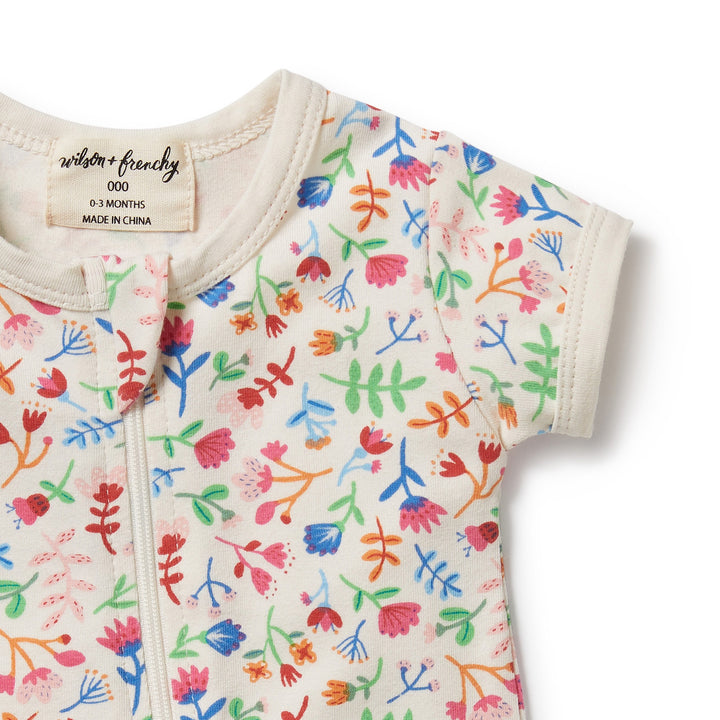 Wilson and Frenchy Tropical Garden Organic Boyleg Zipsuit