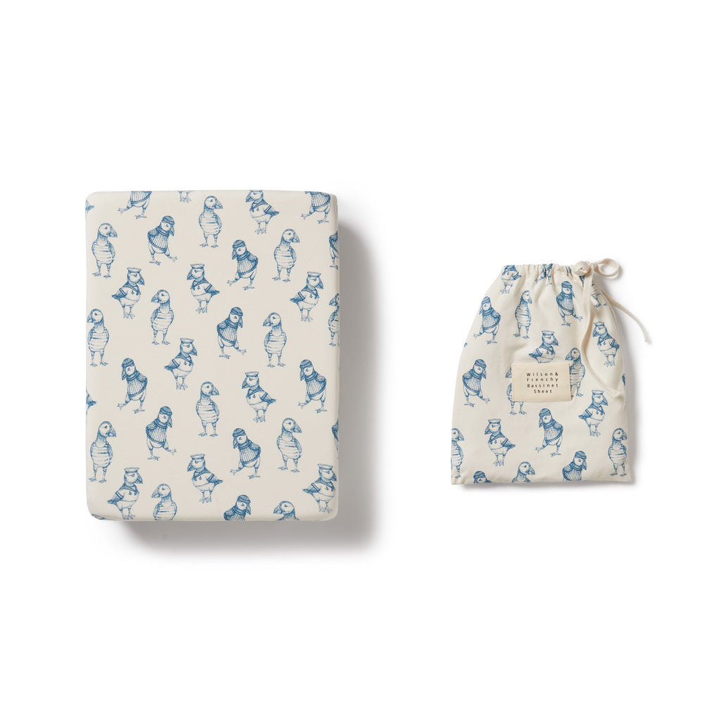 Petit Puffin Organic Bassinet Sheet