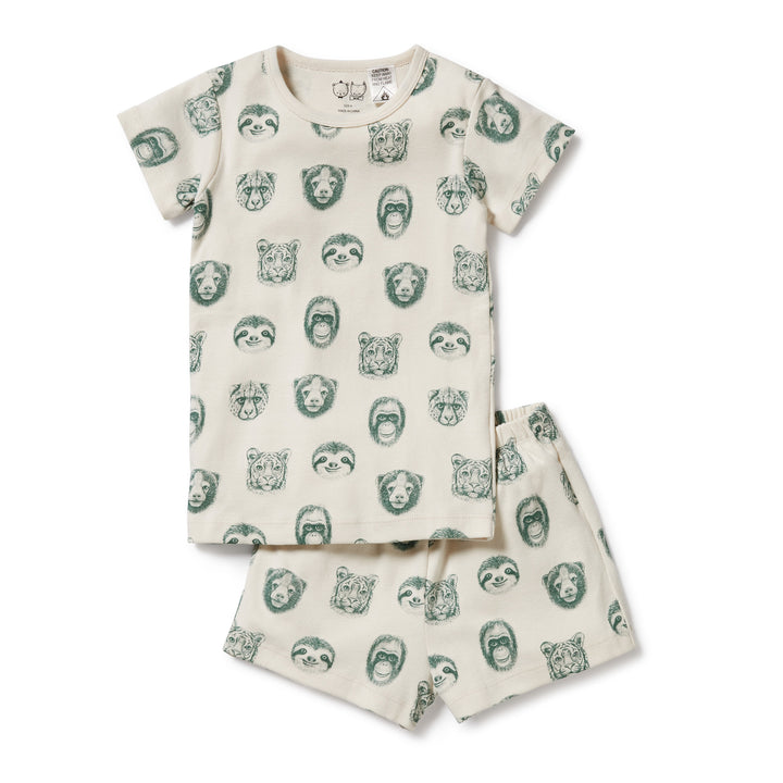 Wilson and Frenchy Hello Jungle Organic Short Sleeve Pyjamas