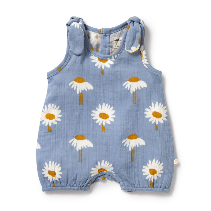 Wilson and Frenchy Daisy Floral Organic Crinkle Tie Playsuit