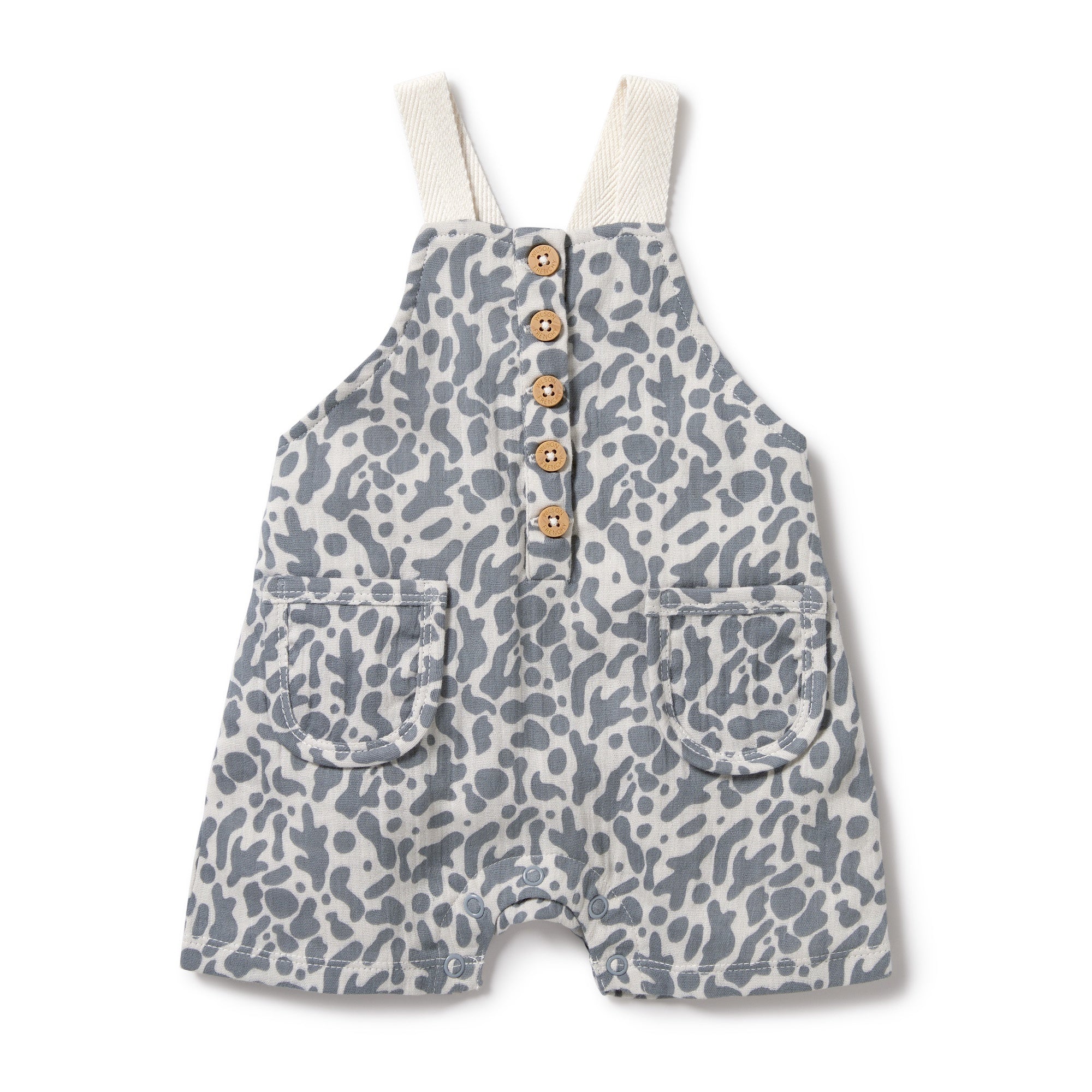Wilson and Frenchy Blue Coral Organic Crinkle Overall