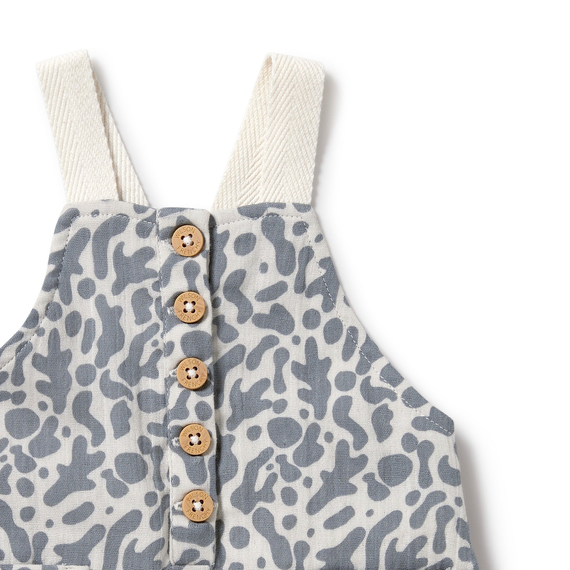 Wilson and Frenchy Blue Coral Organic Crinkle Overall