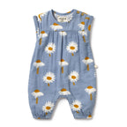 Daisy Floral Organic Crinkle Baby Jumpsuit