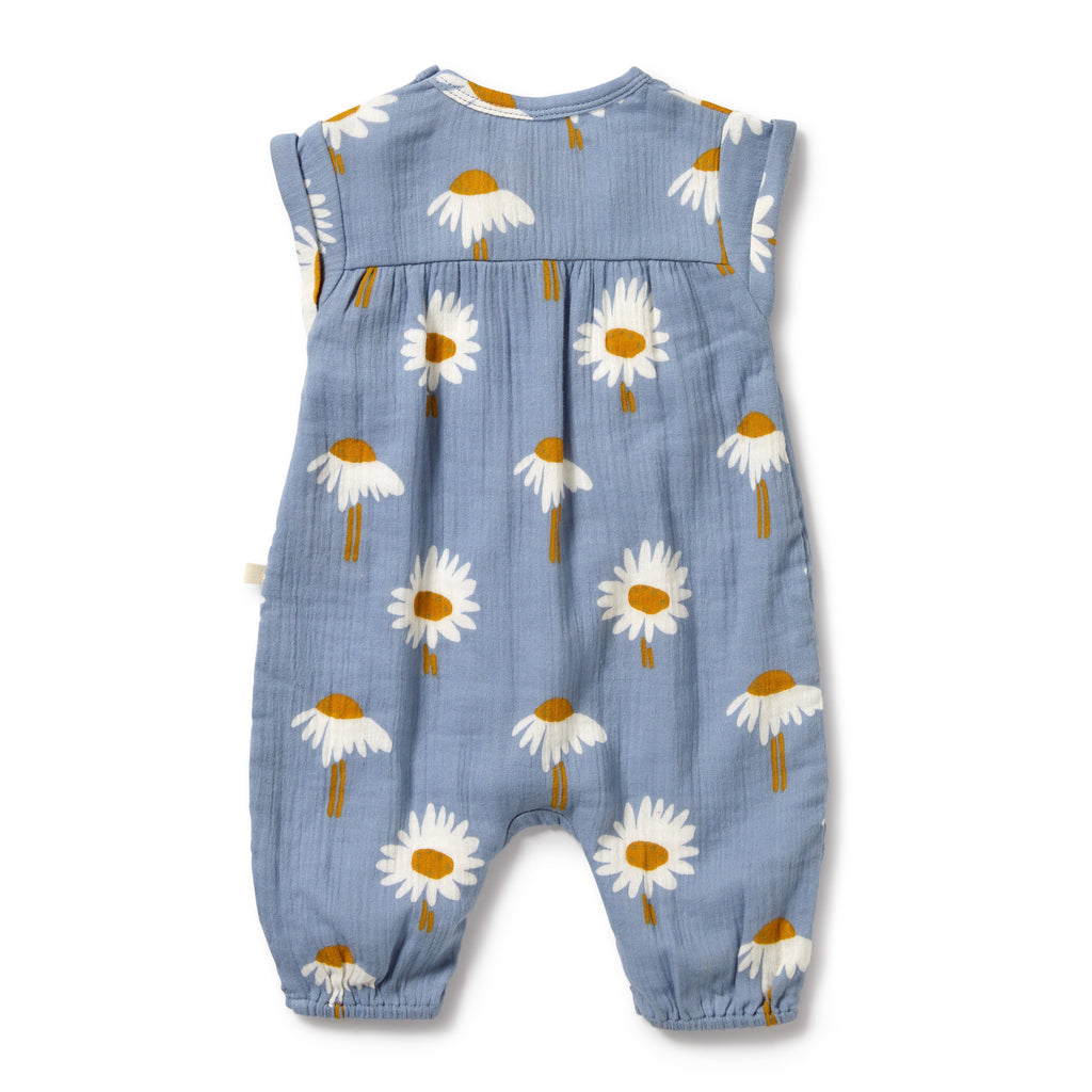 Daisy Floral Organic Crinkle Baby Jumpsuit