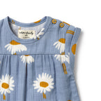 Daisy Floral Organic Crinkle Baby Jumpsuit