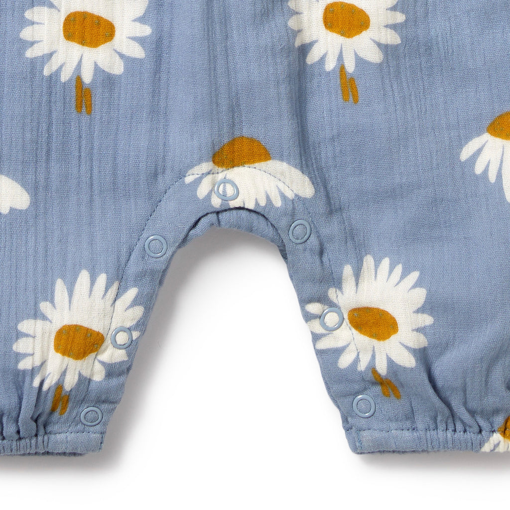 Daisy Floral Organic Crinkle Baby Jumpsuit