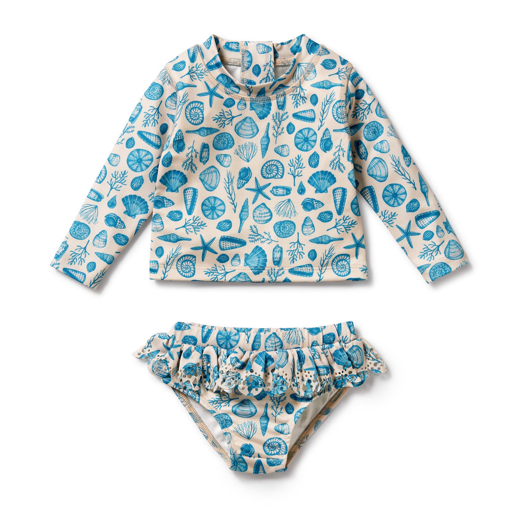 Wilson and Frenchy Shells Cutwork Rashie Swim set