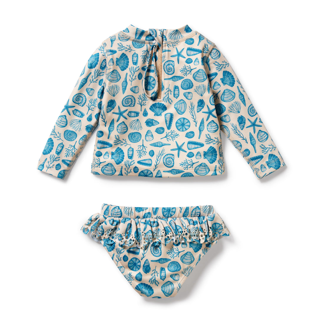 Wilson and Frenchy Shells Cutwork Rashie Swim set