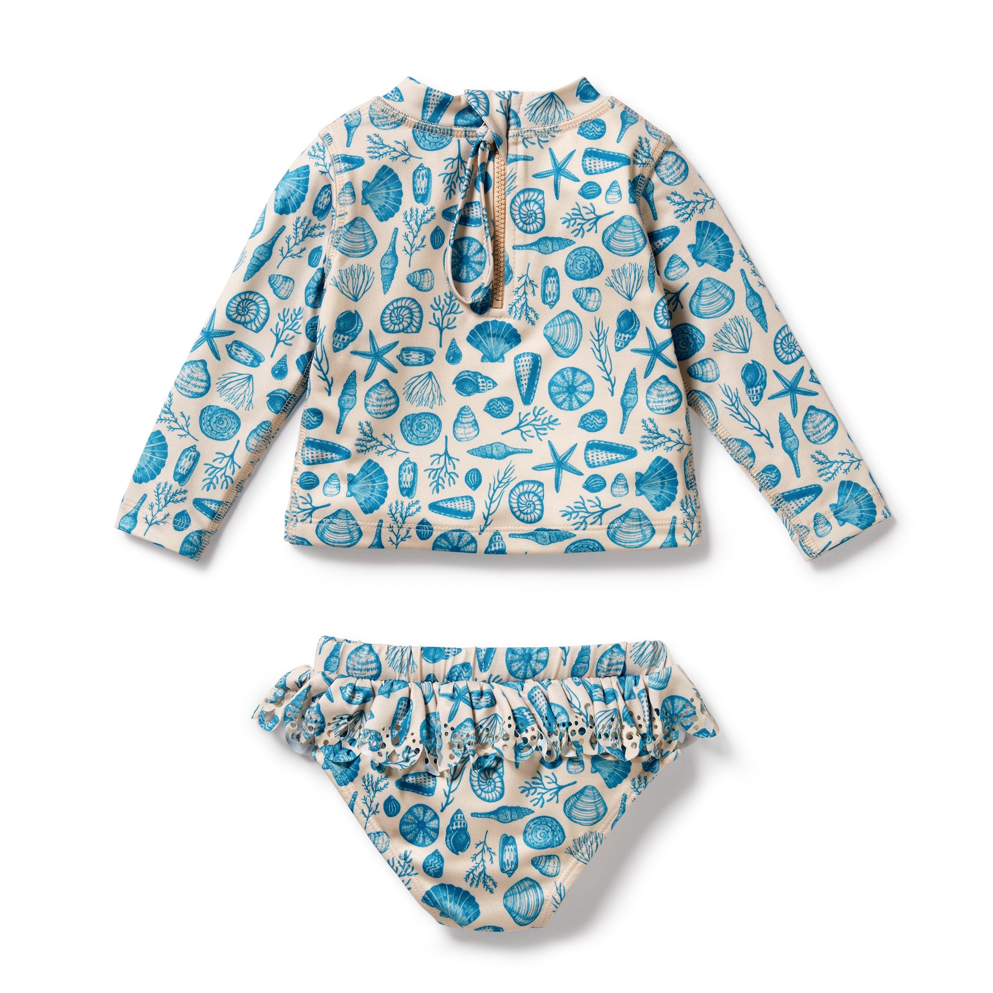 Wilson and Frenchy Shells Cutwork Rashie Swim set