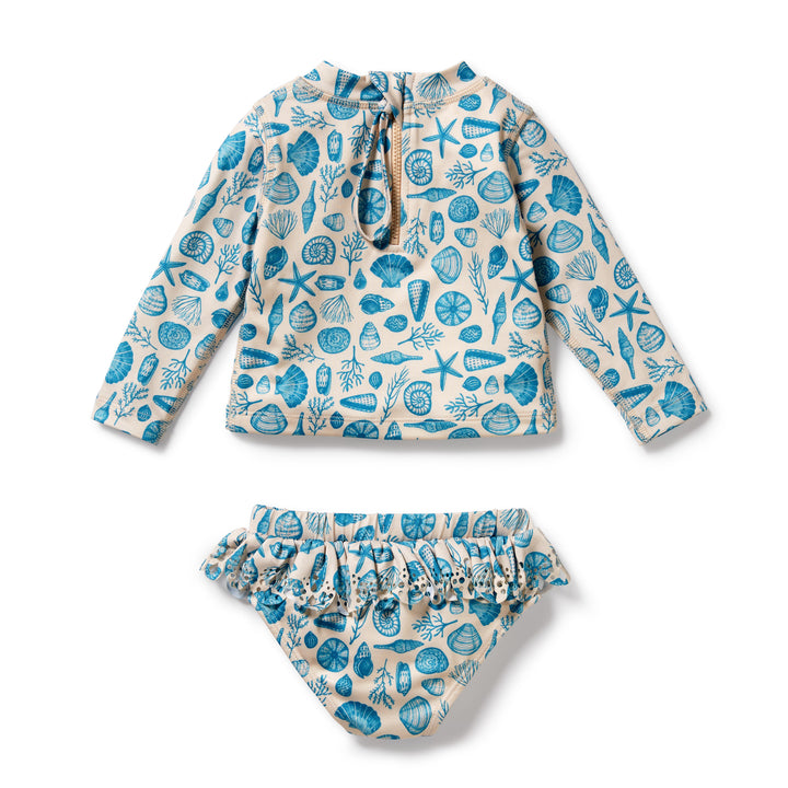 Wilson and Frenchy Shells Cutwork Rashie Swim set