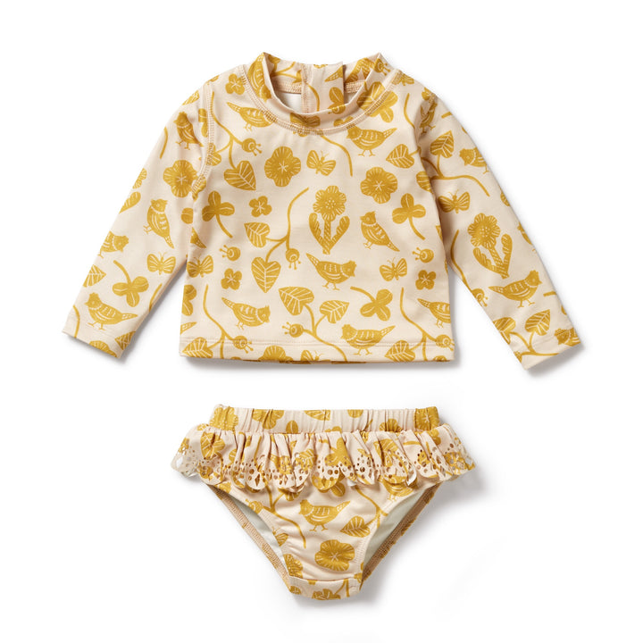 Wilson and Frenchy Goldie Floral Cutwork Rashie Swim set