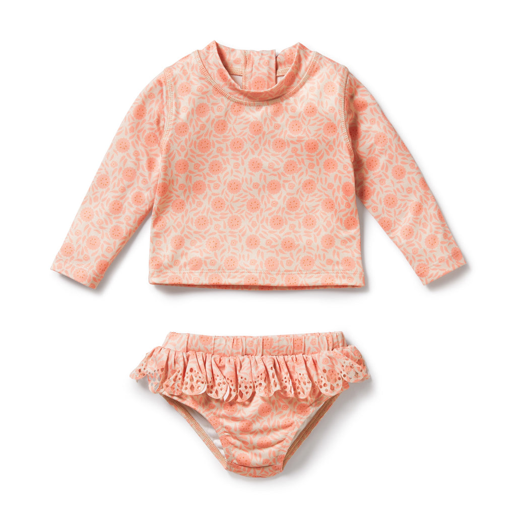 Wilson and Frenchy Amelie Floral Cutwork Rashie Swim set