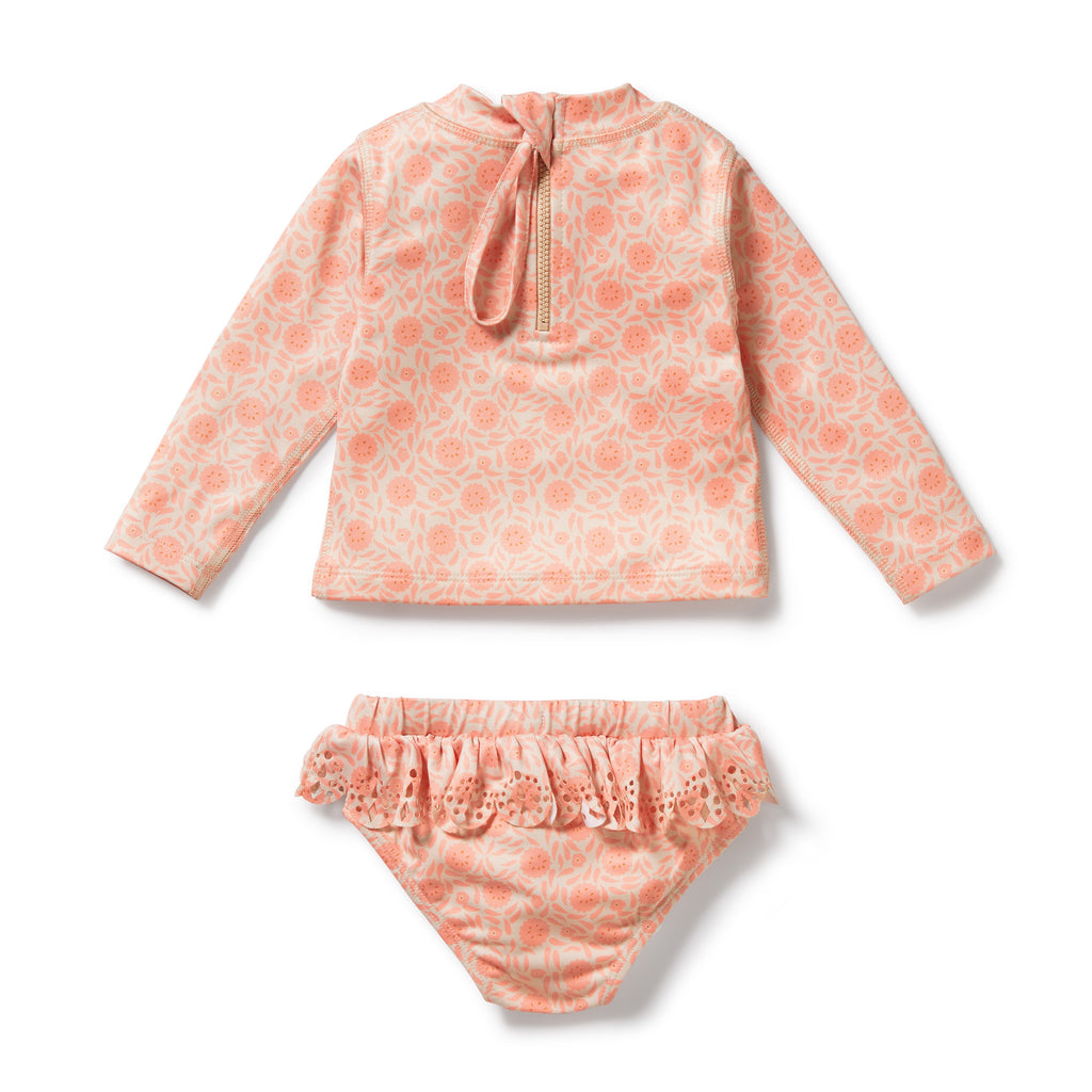 Wilson and Frenchy Amelie Floral Cutwork Rashie Swim set