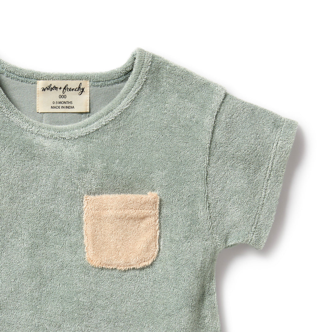 Wilson and Frenchy Pistachio Organic Terry Growsuit
