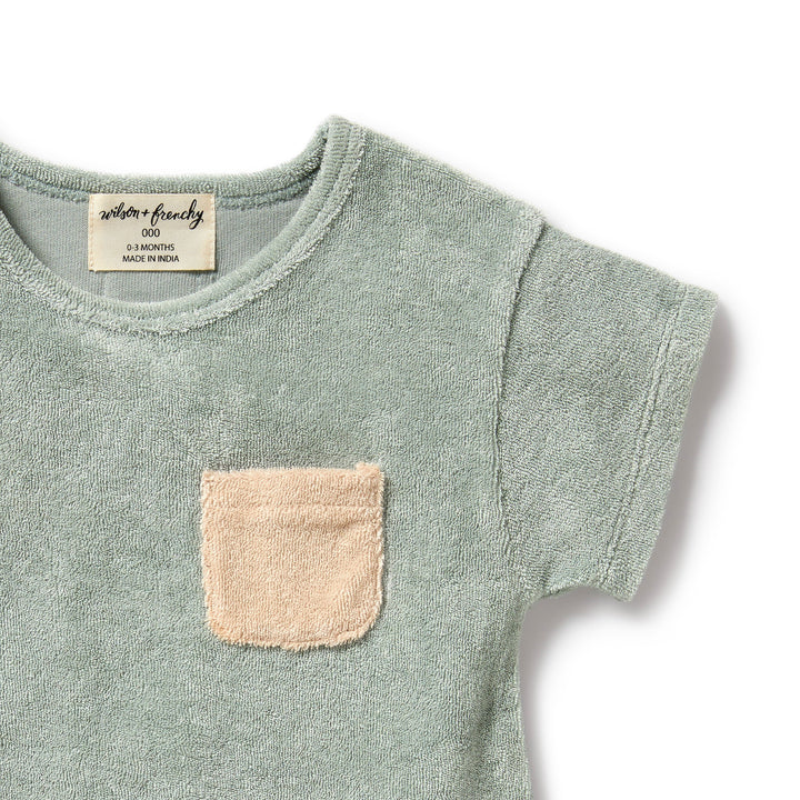 Wilson and Frenchy Pistachio Organic Terry Growsuit