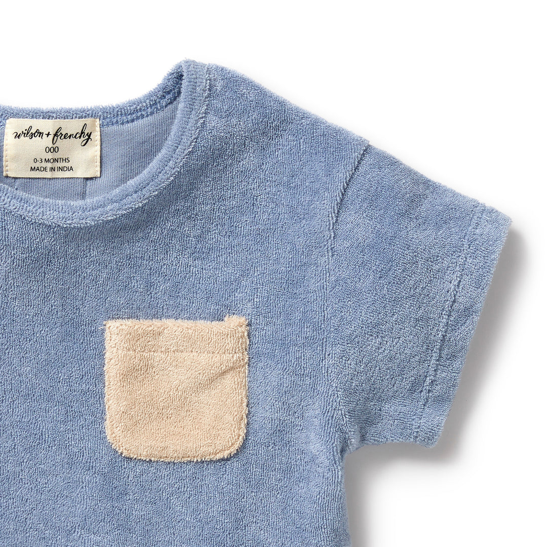 Wilson and Frenchy Dusty Blue Organic Terry Tee