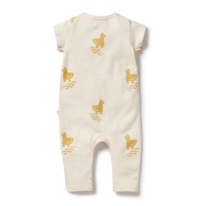 Wilson and Frenchy Quack Quack Organic Ruffle Zipsuit