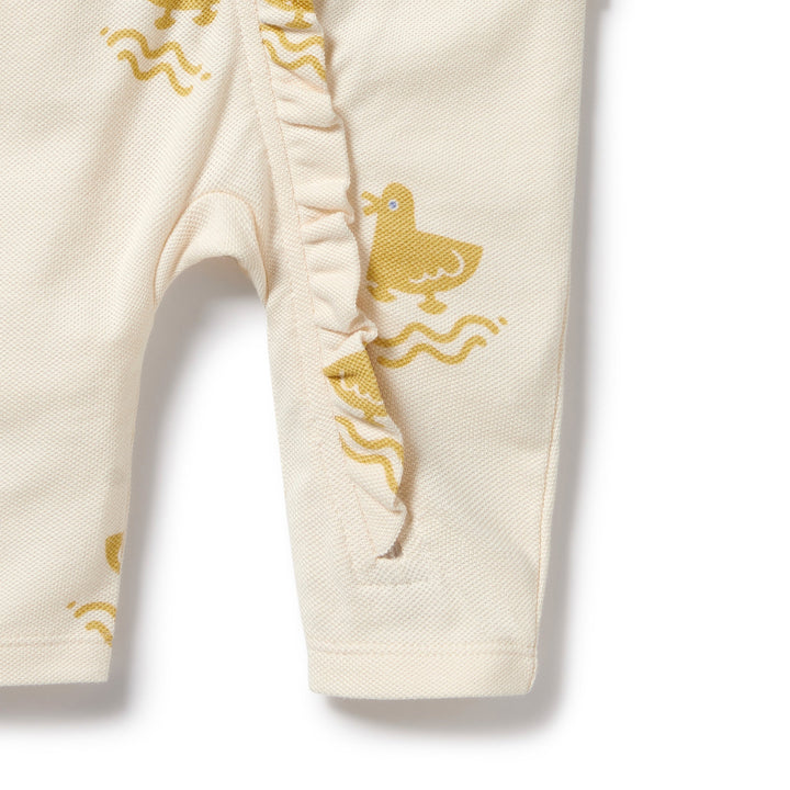 Wilson and Frenchy Quack Quack Organic Ruffle Zipsuit