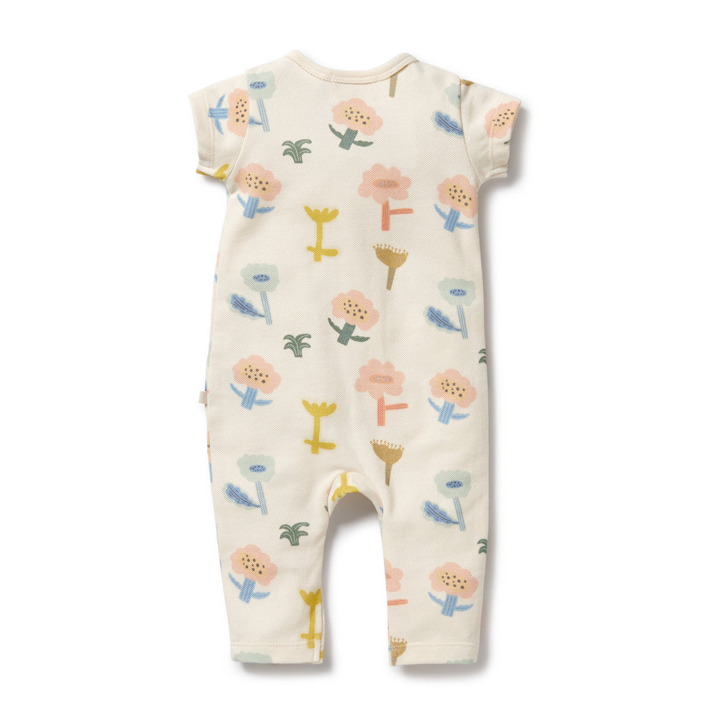 Wilson and Frenchy Cookie Cut Organic Ruffle Zipsuit