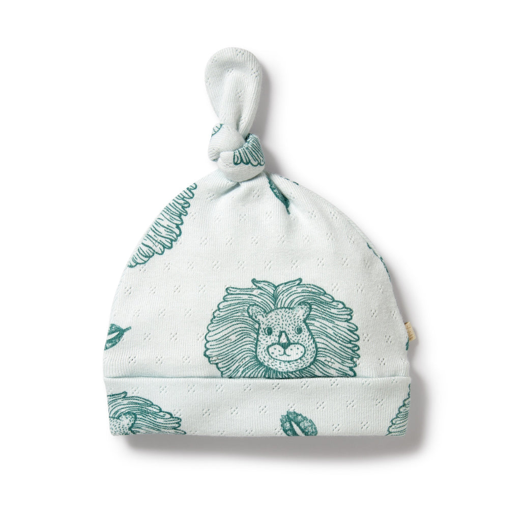 Wilson and Frenchy Little Lion Organic Pointelle Knot Hat