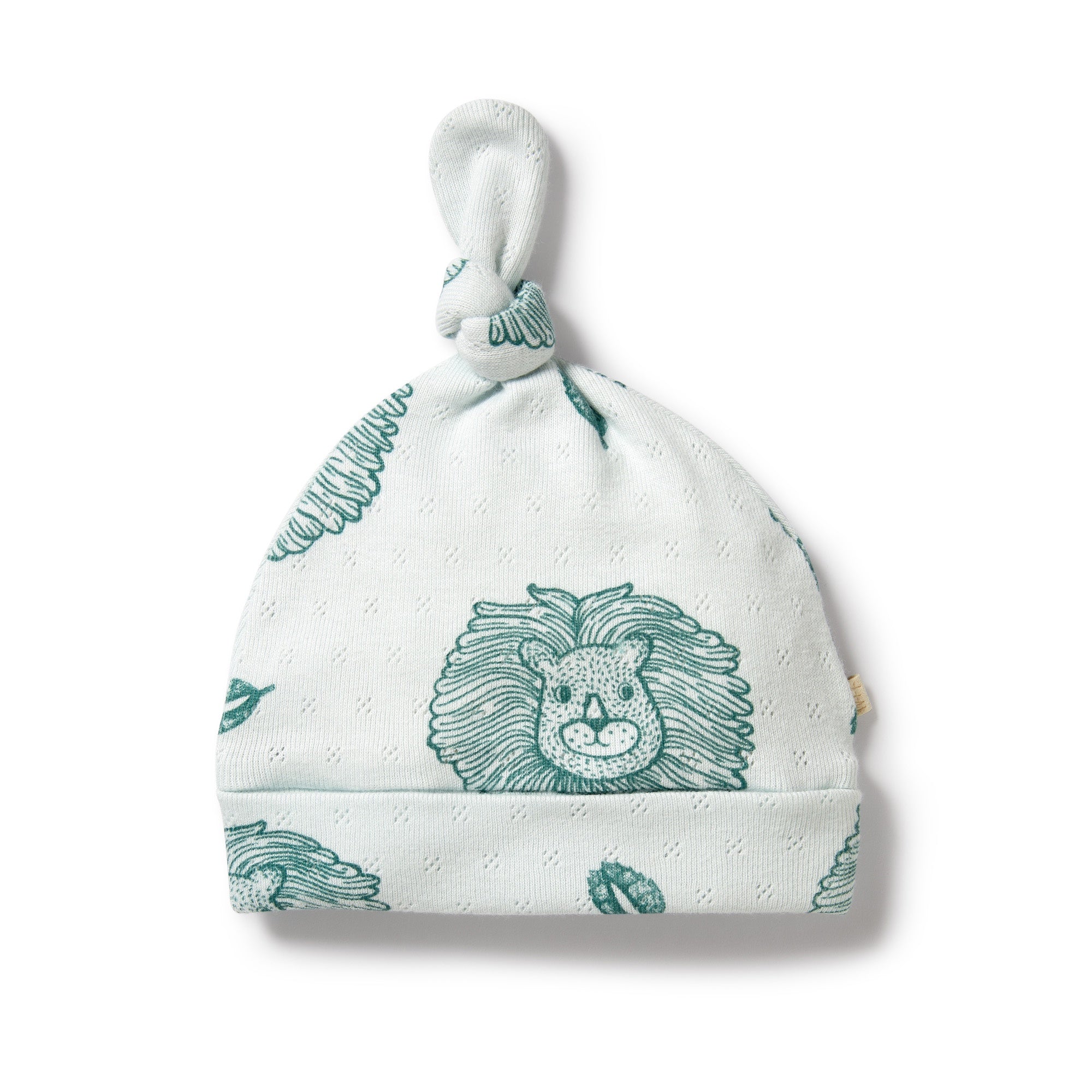 Wilson and Frenchy Little Lion Organic Pointelle Knot Hat