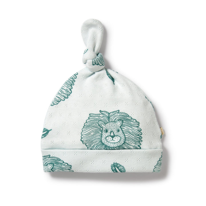 Wilson and Frenchy Little Lion Organic Pointelle Knot Hat