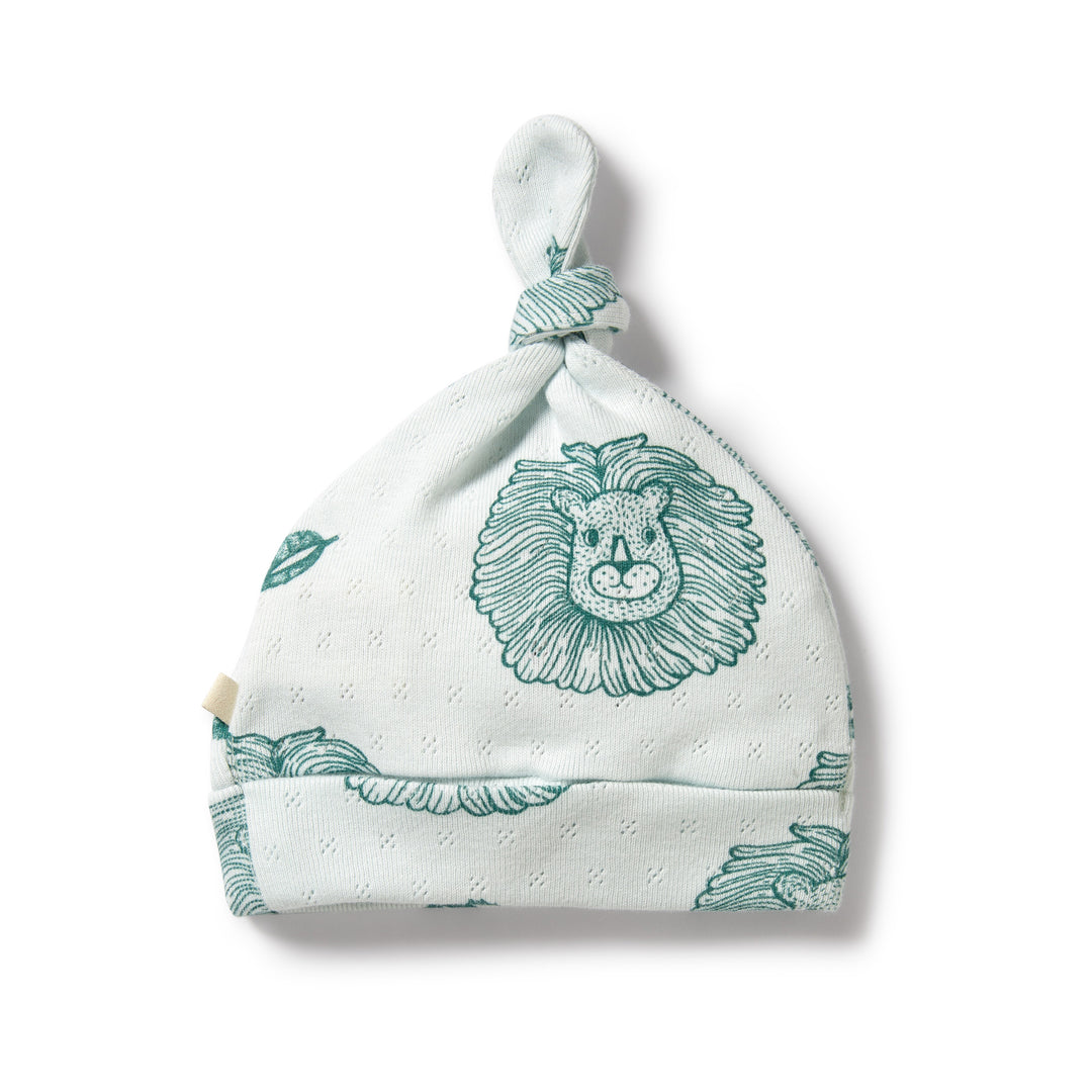 Wilson and Frenchy Little Lion Organic Pointelle Knot Hat