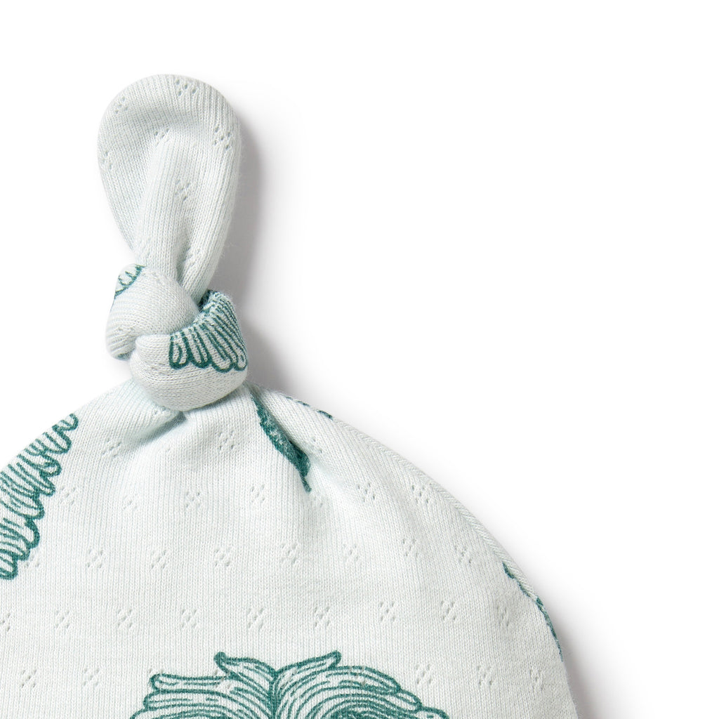 Wilson and Frenchy Little Lion Organic Pointelle Knot Hat