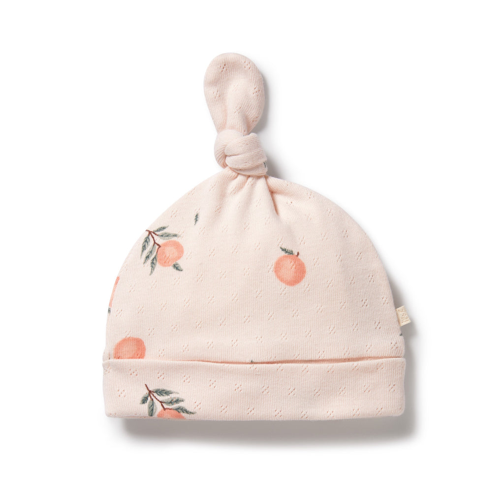 Wilson and Frenchy Peaches Organic Pointelle Knot Hat