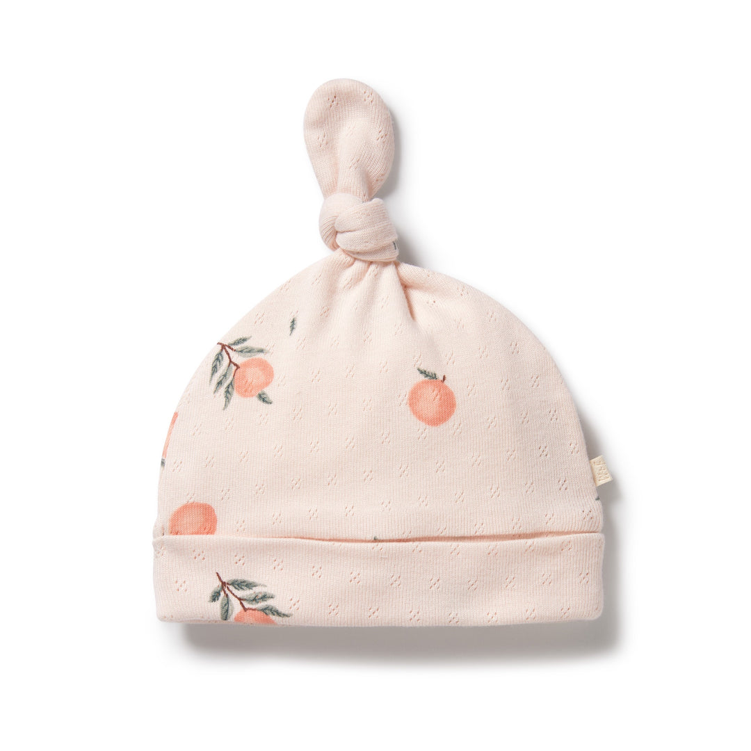 Wilson and Frenchy Peaches Organic Pointelle Knot Hat