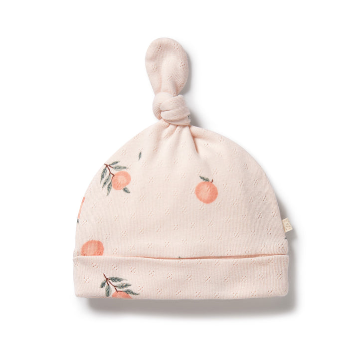 Wilson and Frenchy Peaches Organic Pointelle Knot Hat