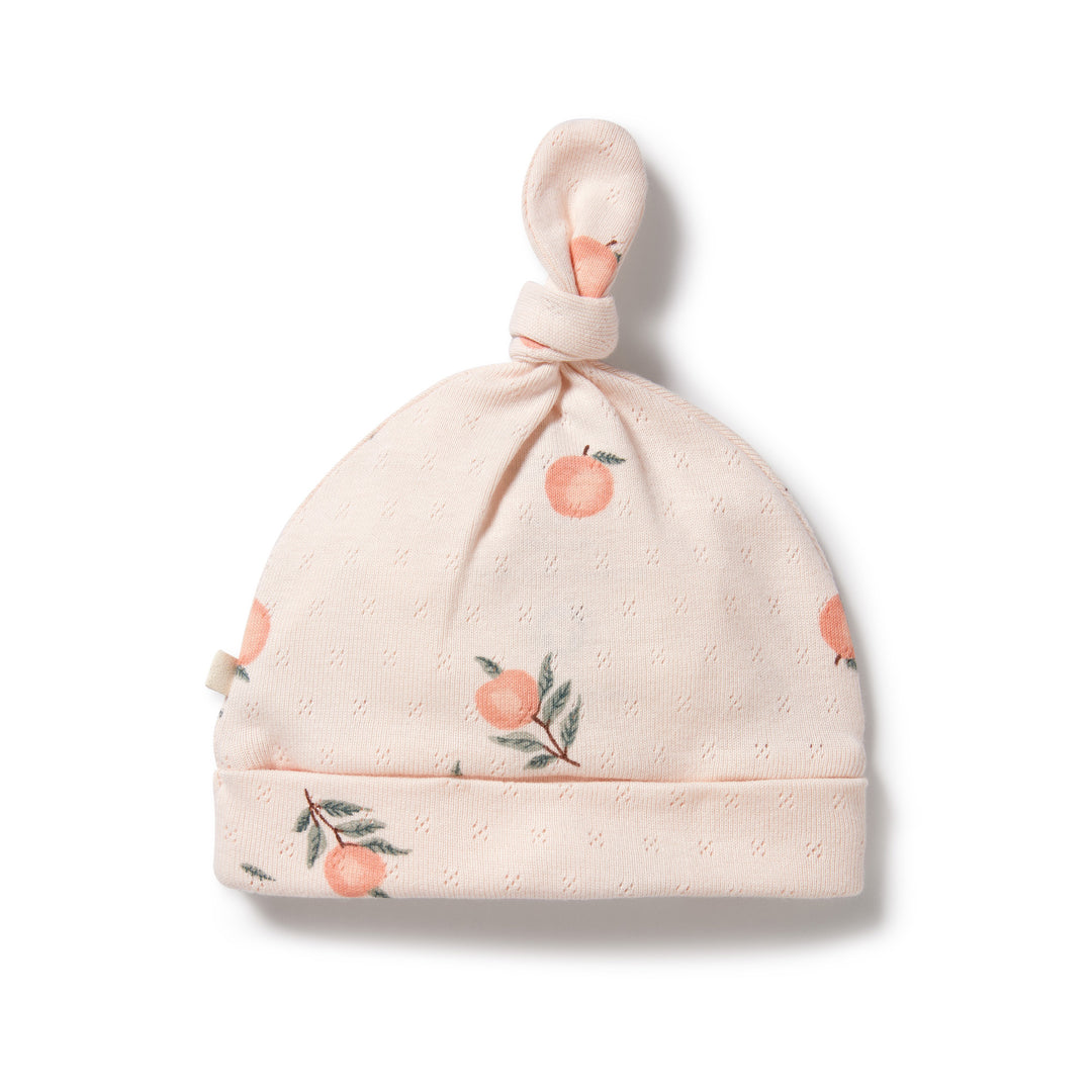 Wilson and Frenchy Peaches Organic Pointelle Knot Hat