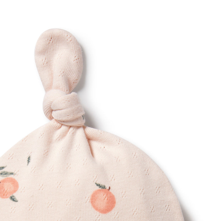 Wilson and Frenchy Peaches Organic Pointelle Knot Hat