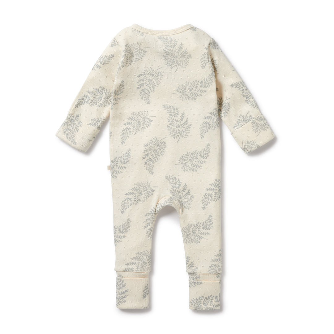 Wilson and Frenchy Forever Ferns Organic Pointelle Zipsuit with Feet