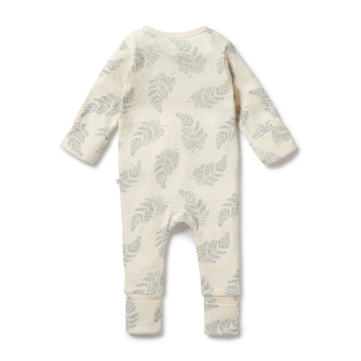 Wilson and Frenchy Forever Ferns Organic Pointelle Zipsuit with Feet