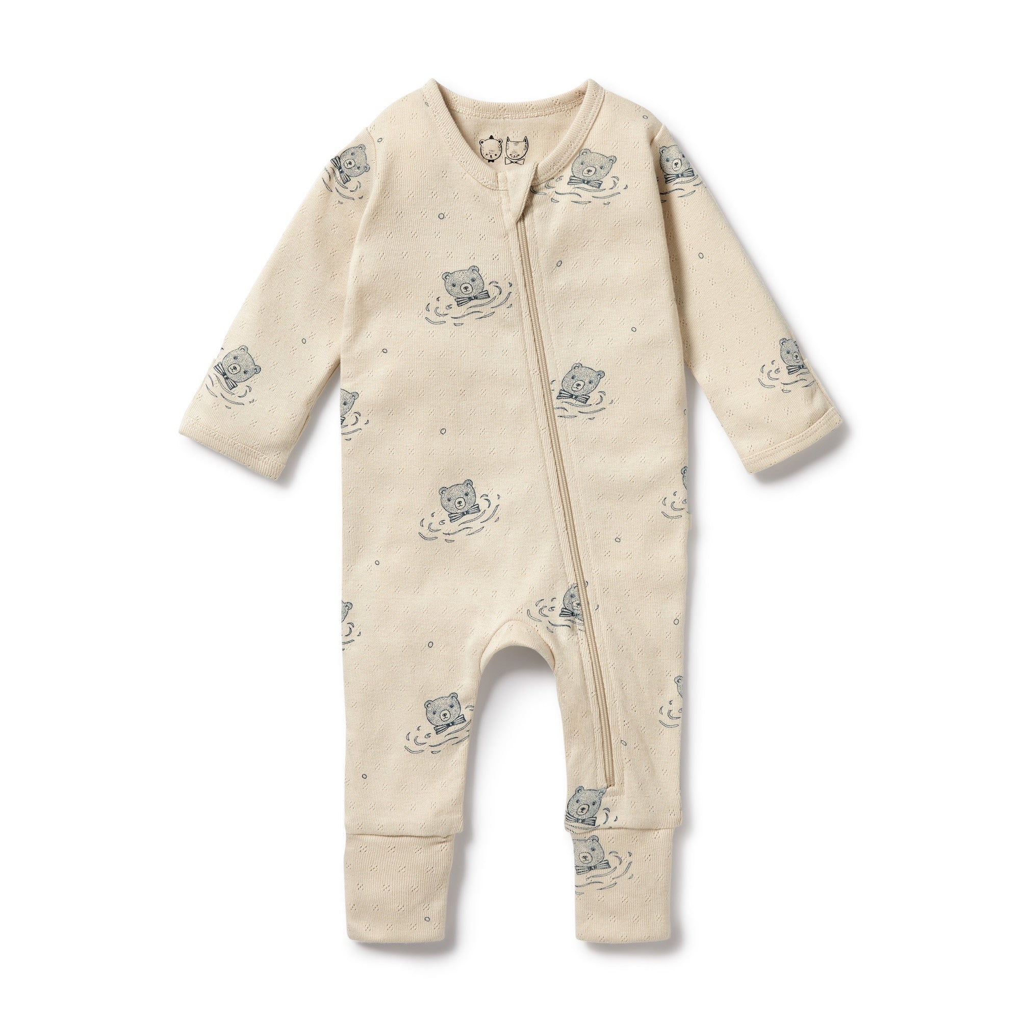 Little Bear Organic Pointelle Zipsuit with Feet
