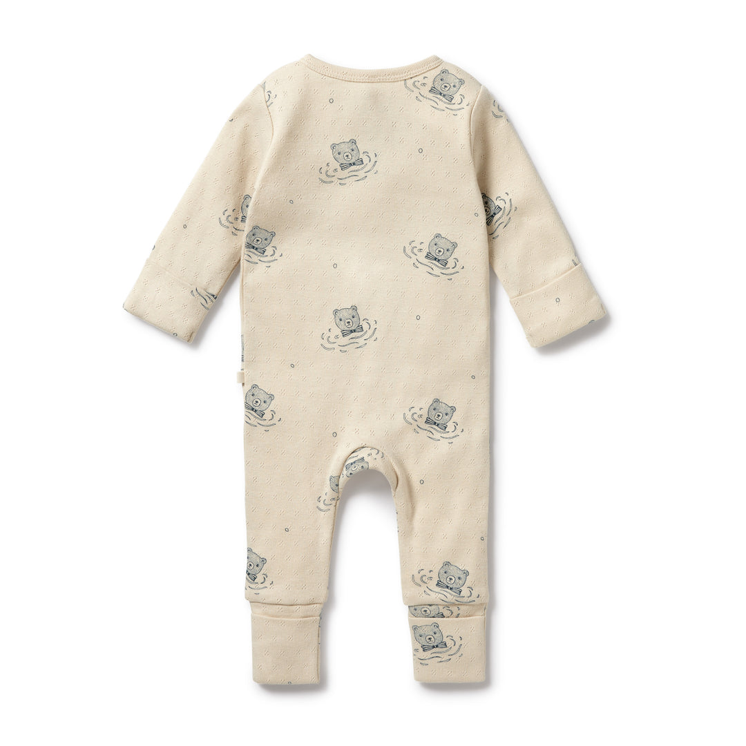 Wilson and Frenchy Little Bear Organic Pointelle Zipsuit with Feet