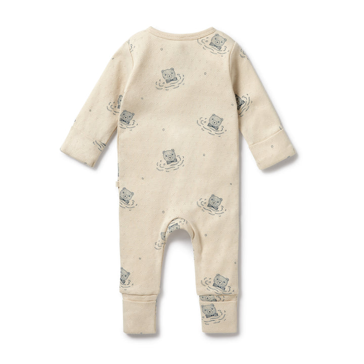 Wilson and Frenchy Little Bear Organic Pointelle Zipsuit with Feet