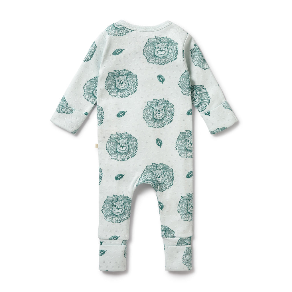 Little Lion Organic Pointelle Zipsuit with Feet