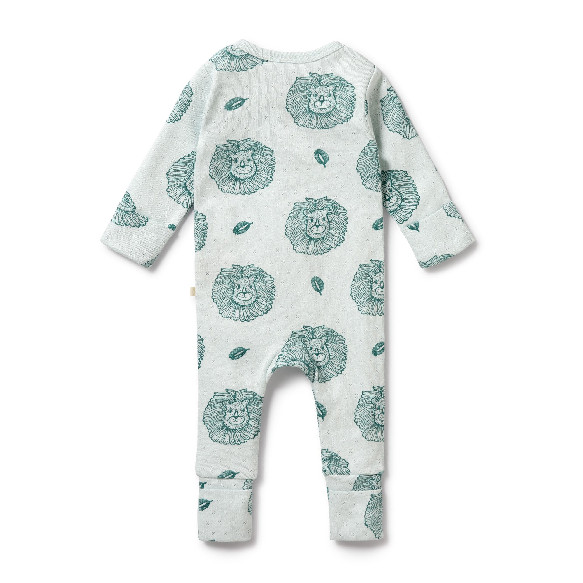 Little Lion Organic Pointelle Zipsuit with Feet
