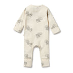 Little Fantail Organic Pointelle Zipsuit with Feet